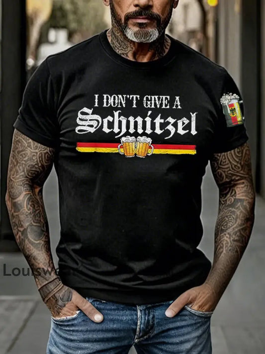 Männer I Don’t Give A Schnitzel Print T-Shirt Schwarz / S