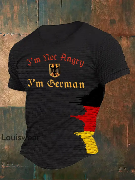 Männer Ich bin nicht wütend Ich bin Deutsch Print T-Shirt Schwarz / S