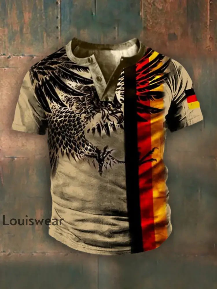 Männer Kurzarm Henley Hals T-Shirt als bild / S