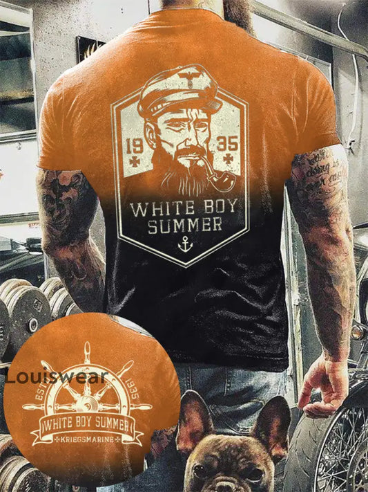 Männer weißer Junge Sommer bedrucktes Kurzarm-T-Shirt als bild / S