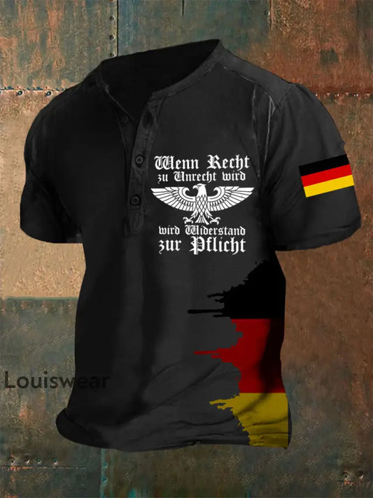 Männer Wenn Recht zu Unrecht wird Print T-Shirt Schwarz / S