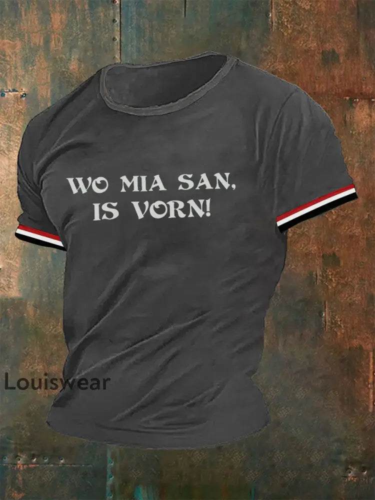 Männer Wo mia san ist Vorn T-Shirt Grau / S