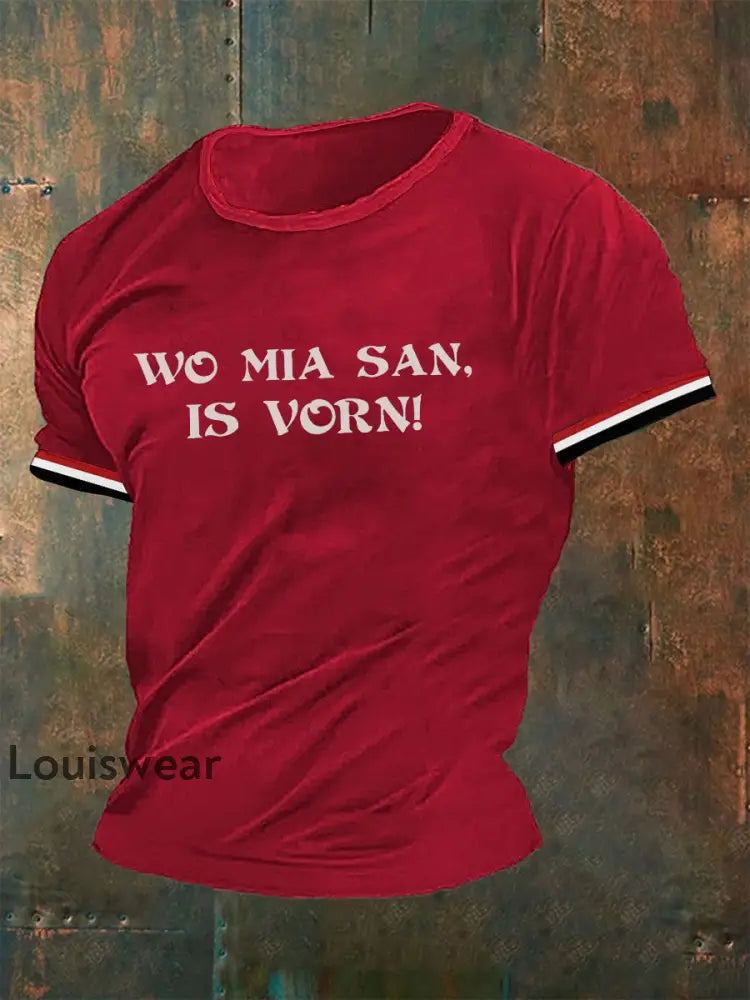 Männer Wo mia san ist Vorn T-Shirt Rot / S