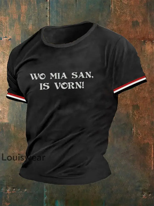 Männer Wo mia san ist Vorn T-Shirt Schwarz / S