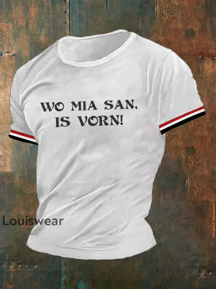 Männer Wo mia san ist Vorn T-Shirt Weiß / S