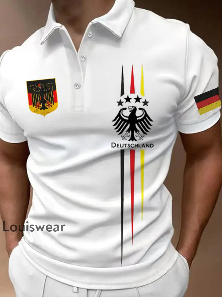 Men’s Deutschland Printed Polo Shirt White / S