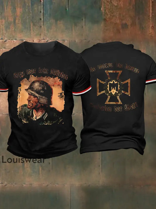 Opa War Kein Mörder bedrucktes Kurzarm-T-Shirt für Männer Schwarz / S