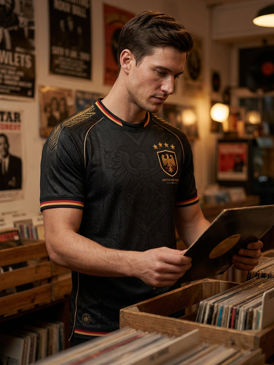 Herren-Fußball-T-Shirt mit Deutschland-Druck