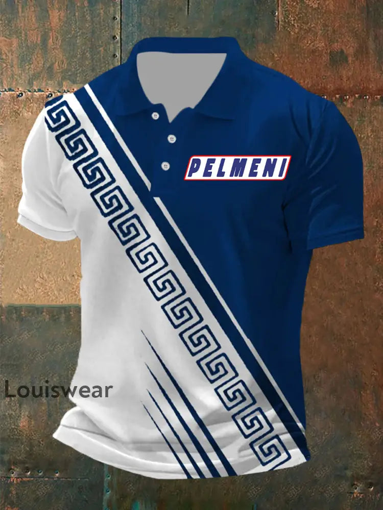 Pelmeni Kurzarm-Polos hirt für Männer Blau / S