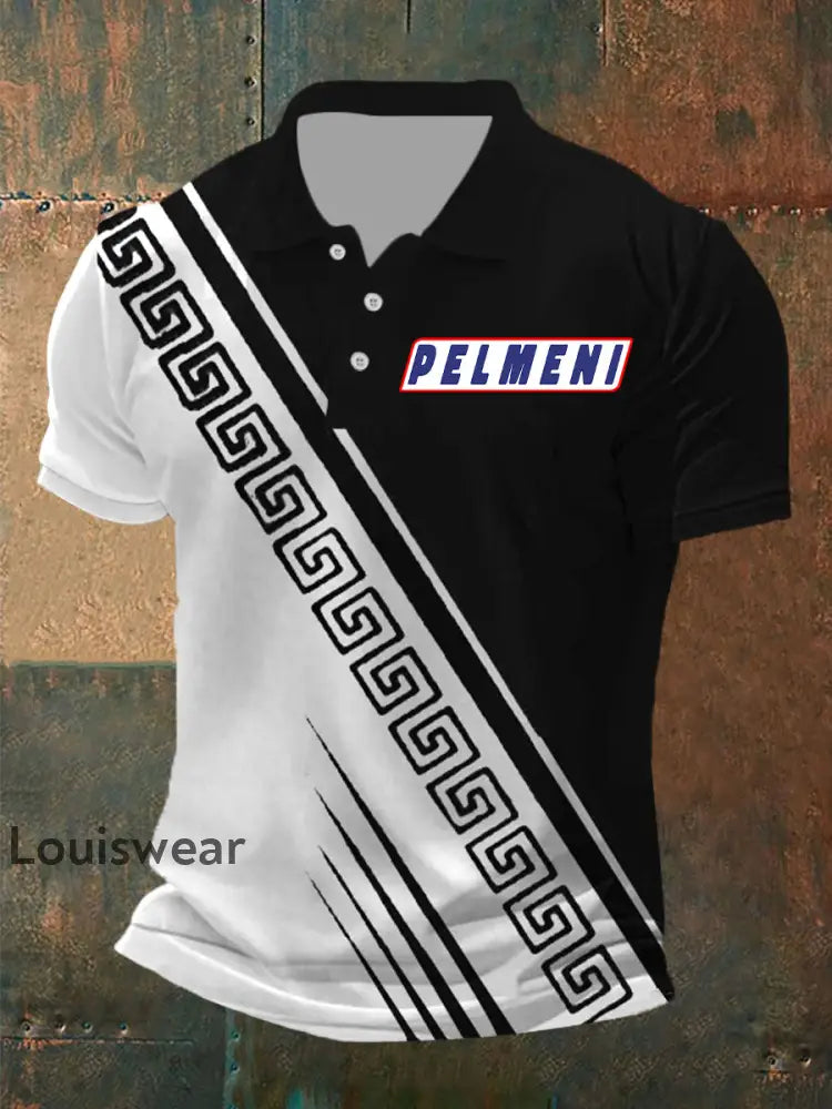 Pelmeni Kurzarm-Polos hirt für Männer Schwarz / S