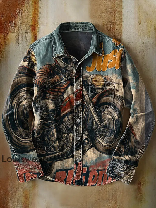 Retro abstraktes Gradienten-Kunstdruck-Lässiges Langarm-Hemd A / S