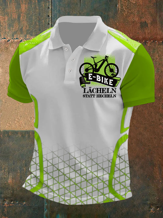 Herren E-Bike Lächeln Statt Hecheln Kurzarm T-Shirt