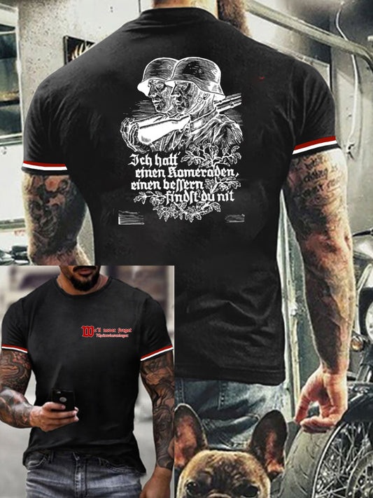 Herren Retro deutsche Kultur und Kunstdruck Casual T-Shirt