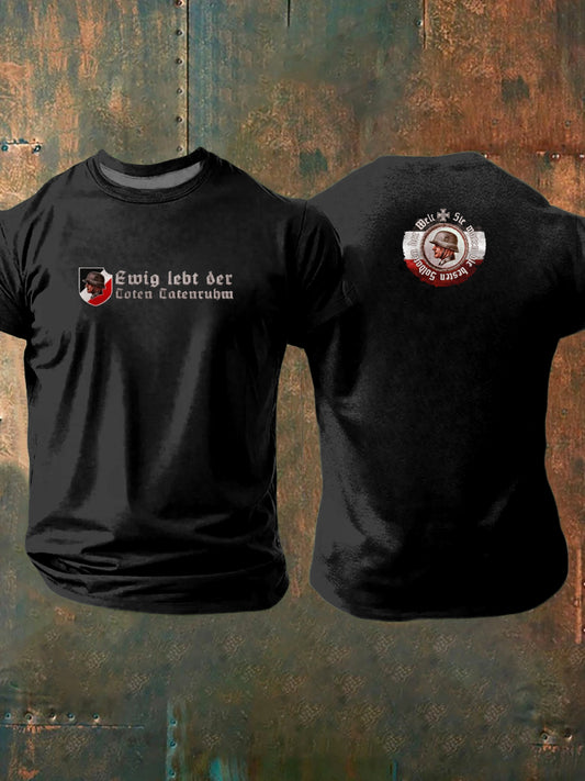 Herren Retro deutsche Kultur und Kunstdruck Casual T-Shirt