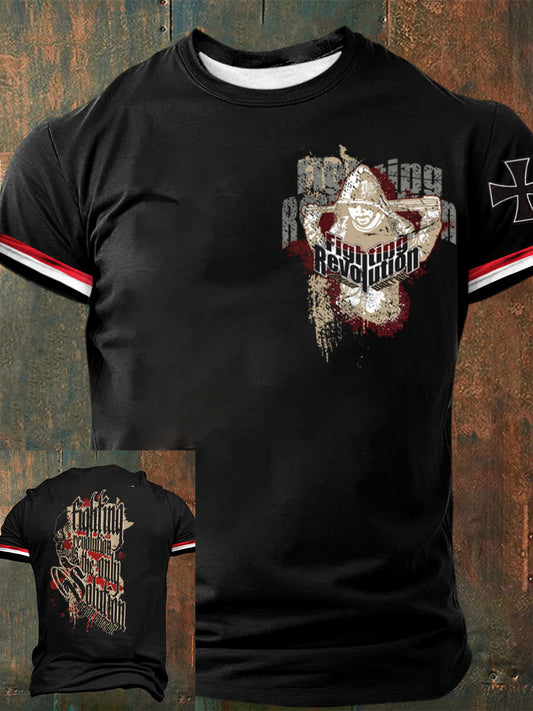 Herren Retro deutsche Kultur und Kunstdruck Casual T-Shirt