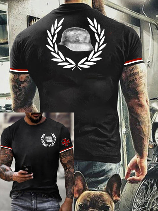 Herren Retro deutsche Kultur und Kunstdruck Casual T-Shirt