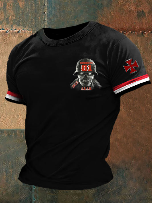 Herren Retro deutsche Kultur und Kunstdruck Casual T-Shirt
