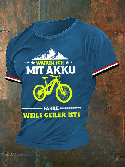 Herren Warum ich AKKU fahre Weils Geiler ist T-Shirt