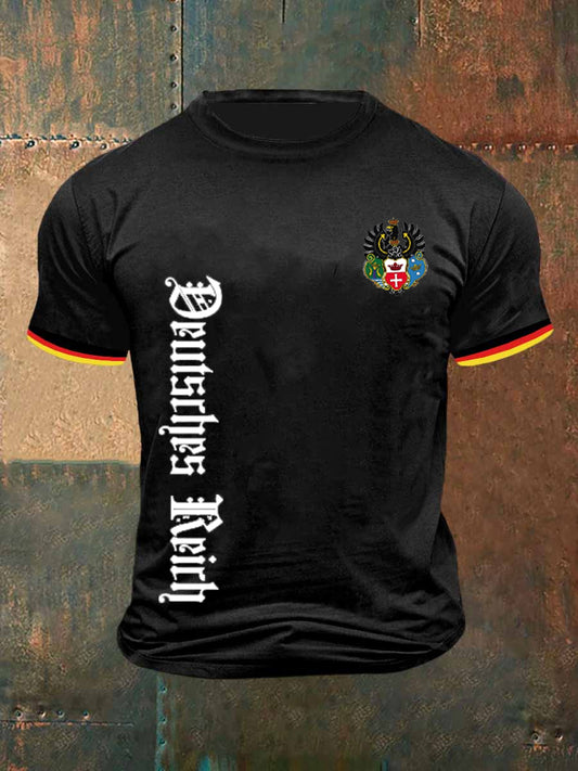 Herren Retro Deutsches Kultur muster Lässiges Kurzarm-T-Shirt