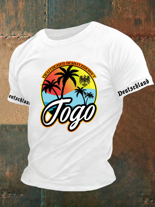 Herren Retro Deutsches Kultur muster Lässiges Kurzarm-T-Shirt