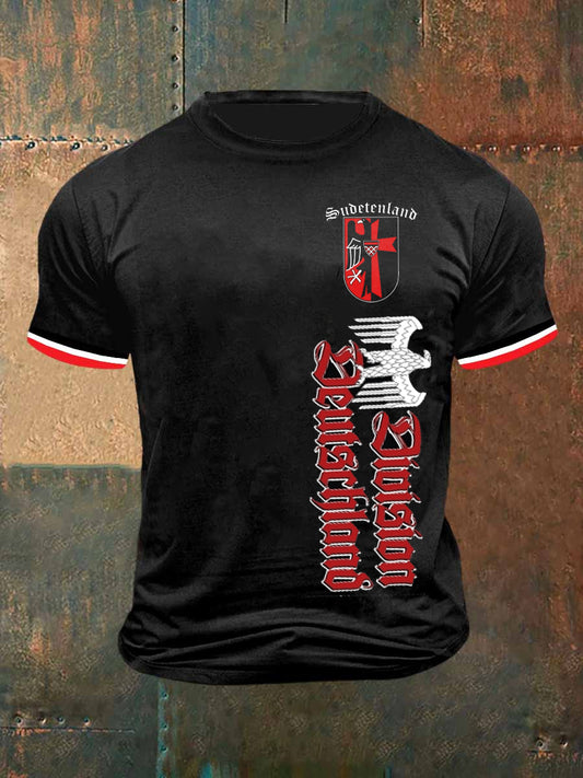 Herren Retro Deutsches Kultur muster Lässiges Kurzarm-T-Shirt