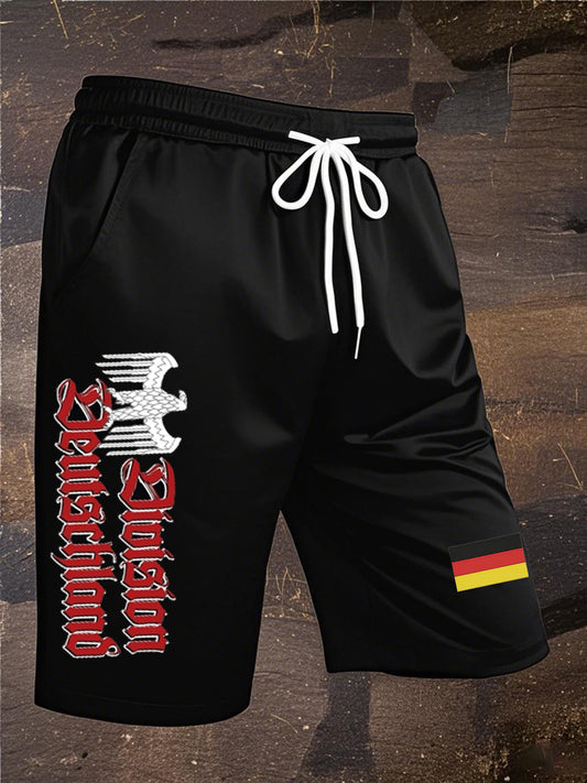Herren Retro deutsche Kultur muster Freizeit shorts