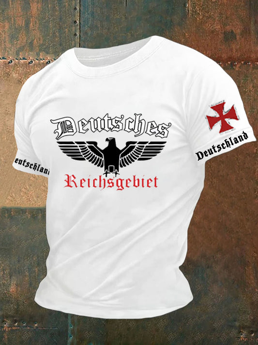 Herren Retro Deutsches Kultur muster Lässiges Kurzarm-T-Shirt
