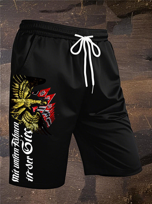 Herren Retro deutsche Kultur muster Freizeit shorts