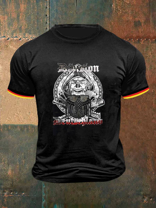 Herren Retro Deutsches Kultur muster Lässiges Kurzarm-T-Shirt
