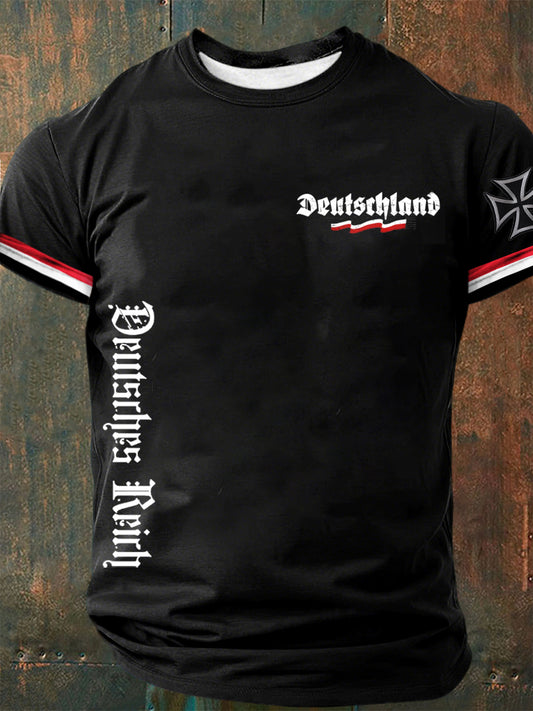 Herren Retro Deutsches Kultur muster Lässiges Kurzarm-T-Shirt