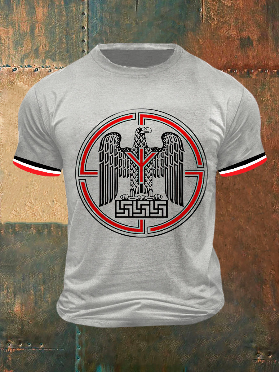 Männer Deutschland Adler Print Vintage Mode Kurzarm T-Shirt