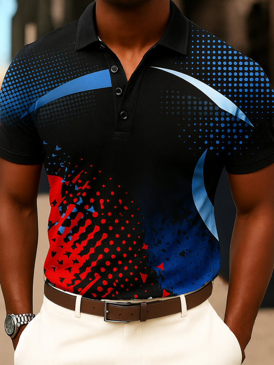 Herren Vintage Holiday Business Casual Polo Shirt