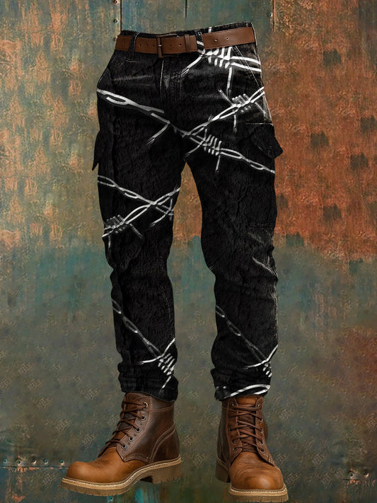 Herren-Retro-Urlaub Business-Kunstdruck Freizeit-Hose