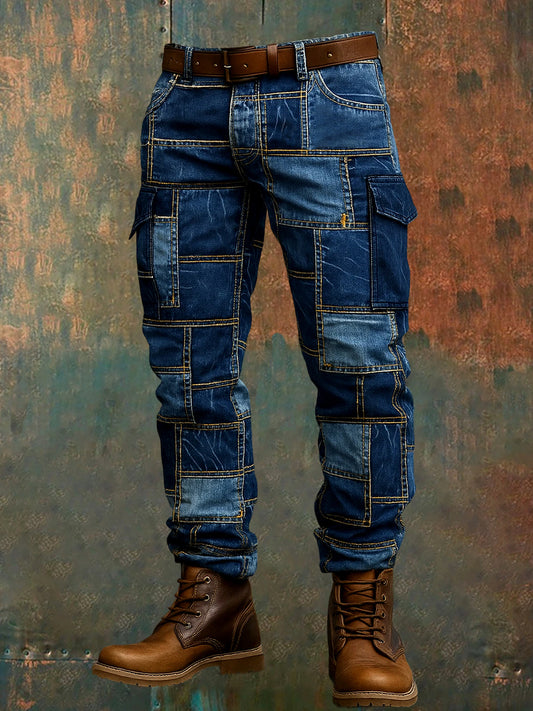 Herren-Retro-Urlaub Business-Kunstdruck Freizeit-Hose