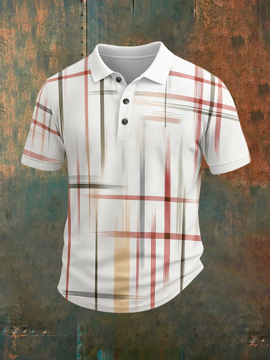 Herren Vintage Holiday Business Casual Polo Shirt