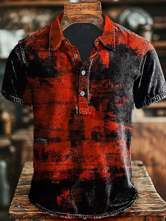 Kunst-Farbblock-Druck-lässiges Polos hirt