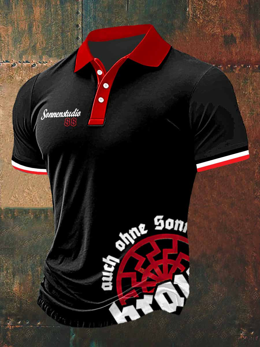 Herren Snne studia 88 Print Polo Hals Kurzarm T-Shirt