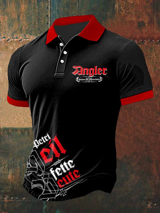Herren Dngler Print Polo Hals Kurzarm T-Shirt