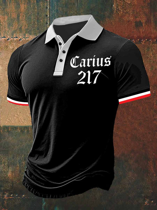 Männer Carius Print Polo Hals Kurzarm T-Shirt