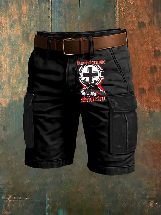Herren Deutschland Retro Urlaub Kunstdruck Overalls Shorts