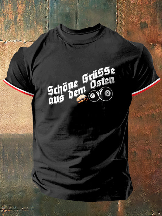 Herren-Kurzarm-T-Shirt mit Billard-Ball druck in Vintage-Mode Nr. 8