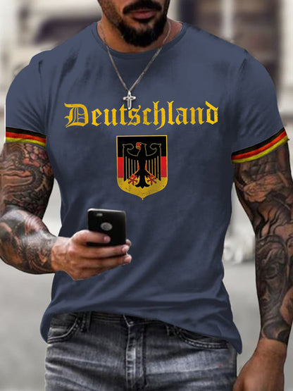 Deutschland bedrucktes Kurzarm-T-Shirt für Männer