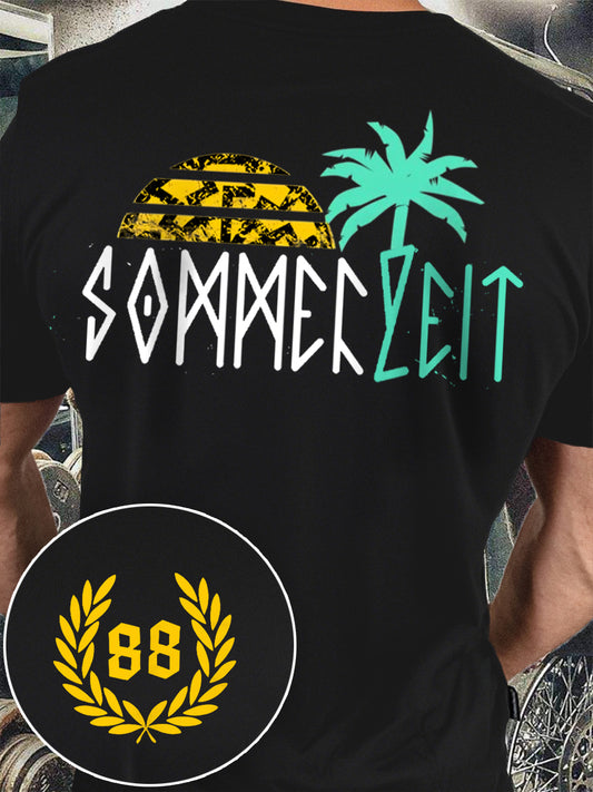 Herren Sommer zeit bedrucktes Kurzarm-T-Shirt
