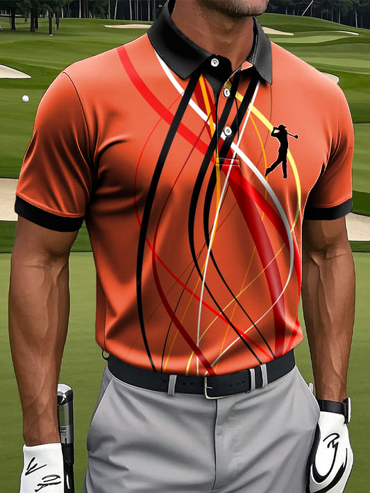 Herren-Linie unregelmäßiges Kunstdruck-lässiges tägliches Business-Polo-Shirt