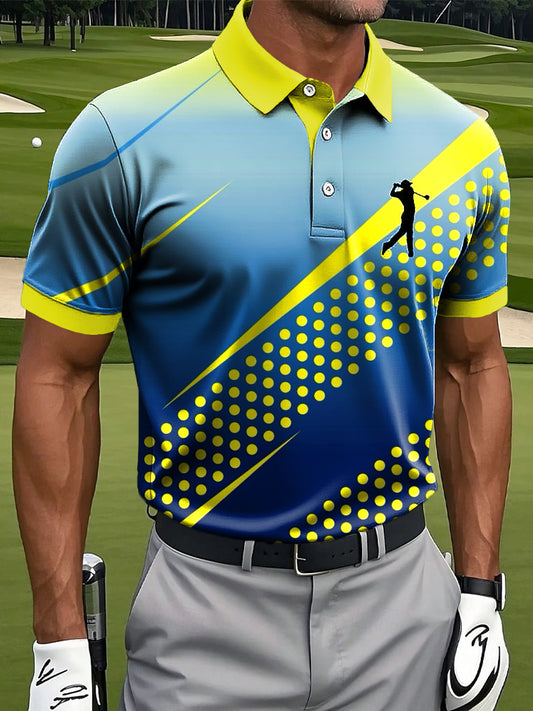 Gestreiftes geometrisch gedrucktes, lässiges Business-Polos hirt für Männer