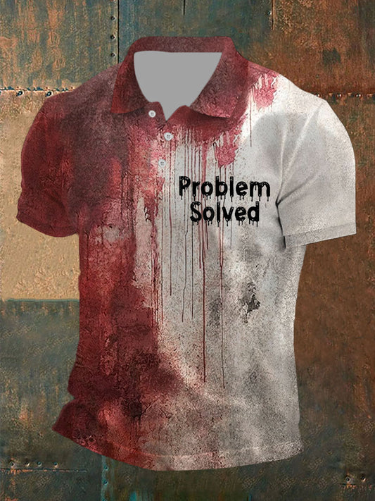 Blutige Kunstdruck oberteil für Männer Problem gelöst