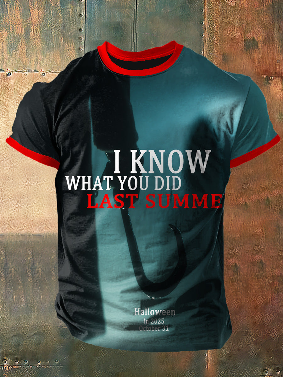 Ich weiß, was Sie Vintage Mode Kurzarm T-Shirt gedruckt haben