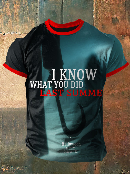 Ich weiß, was Sie Vintage Mode Kurzarm T-Shirt gedruckt haben