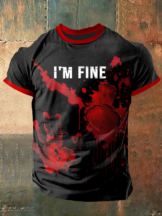 Herren Ich bin klein gedruckt Vintage Mode Kurzarm T-Shirt