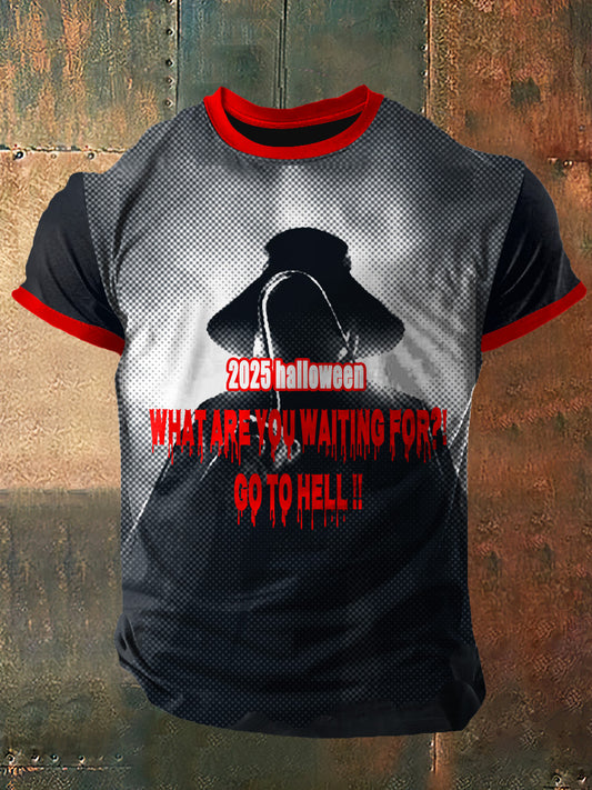 Männer gehen zur Hölle Druck Vintage Mode Kurzarm T-Shirt